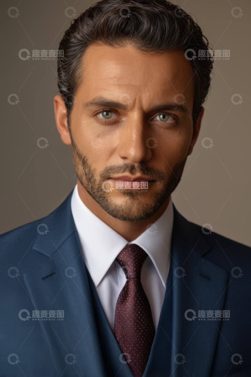 高清大图下载【趣麦麦图】西装男士面部特写