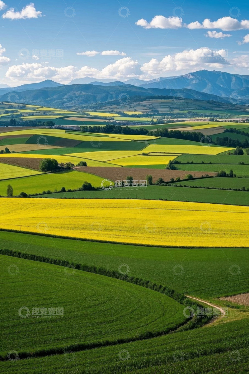 高清大图下载【趣麦麦图】田野风光农业景色俯瞰图