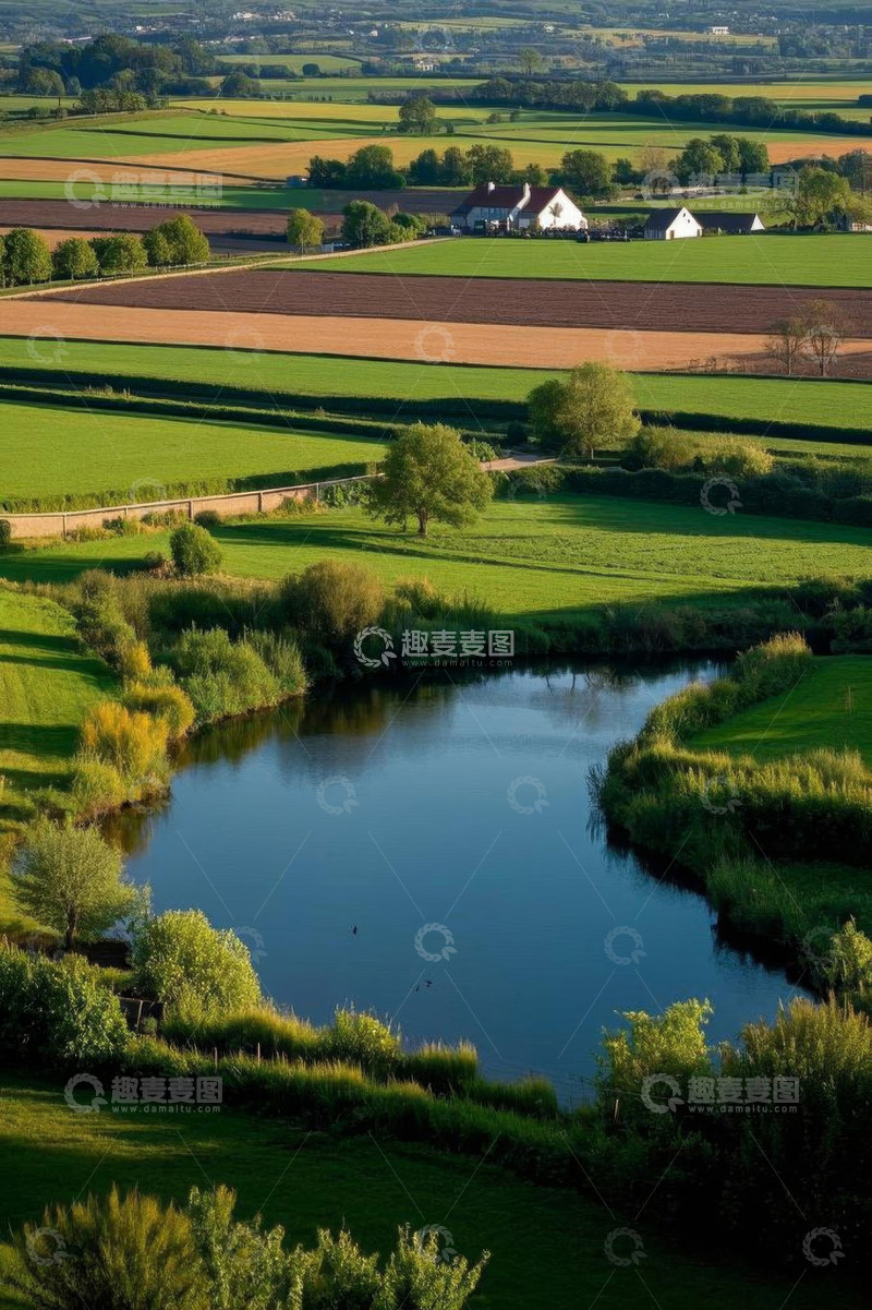 高清大图下载【趣麦麦图】乡村田野河流自然风光