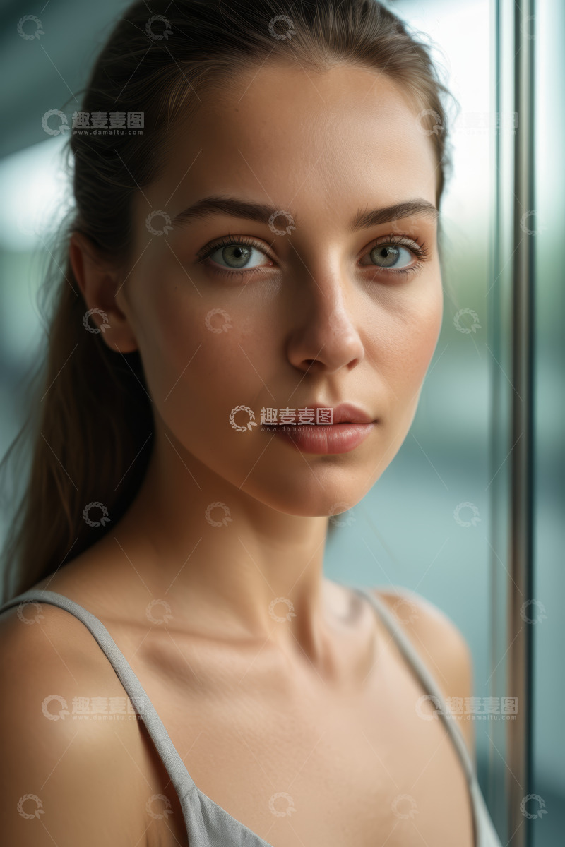 高清大图下载【趣麦麦图】年轻女子近景肖像