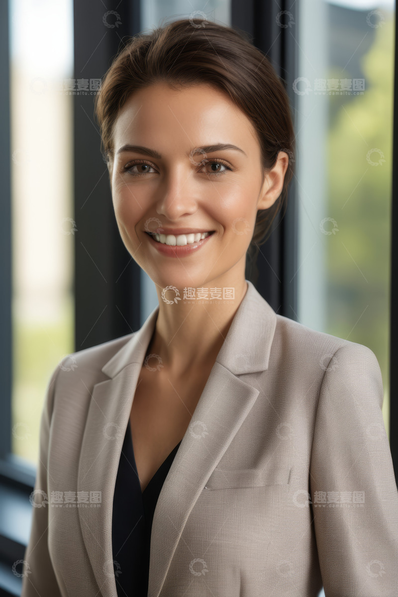 高清大图下载【趣麦麦图】微笑女商人职业肖像素材