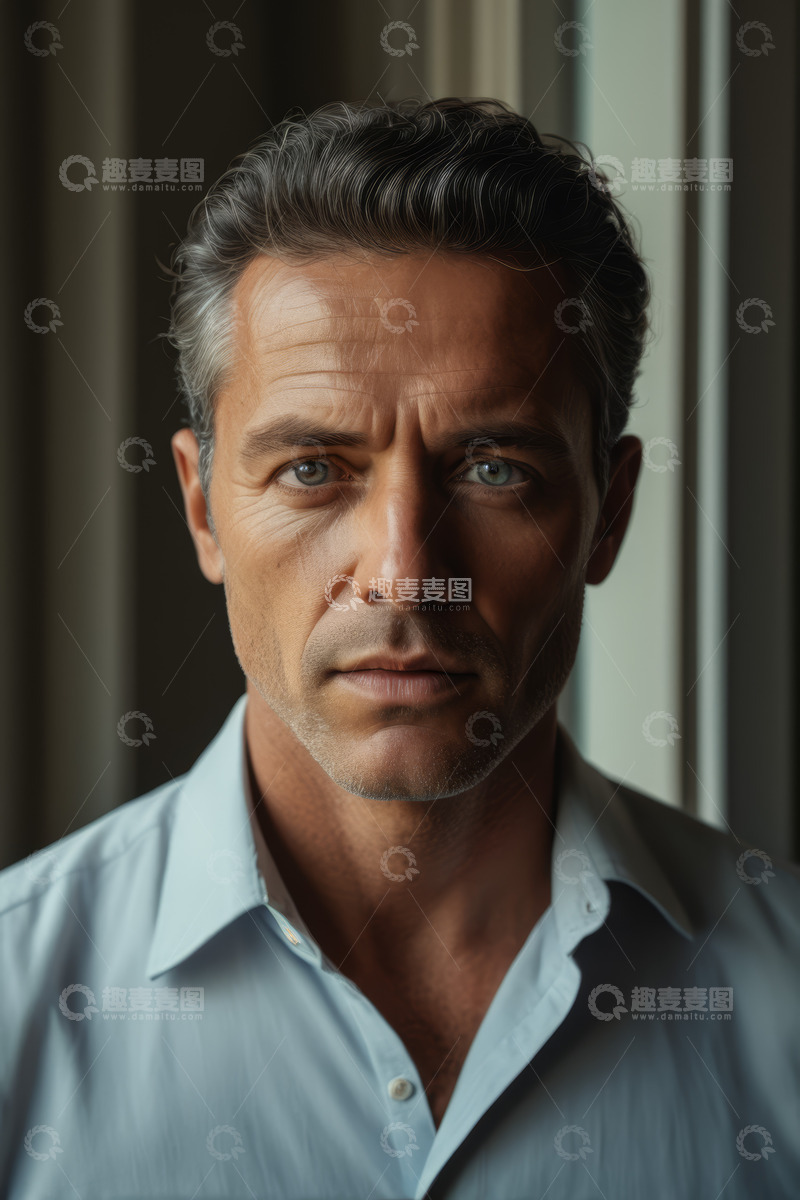 高清大图下载【趣麦麦图】成熟男性近景肖像