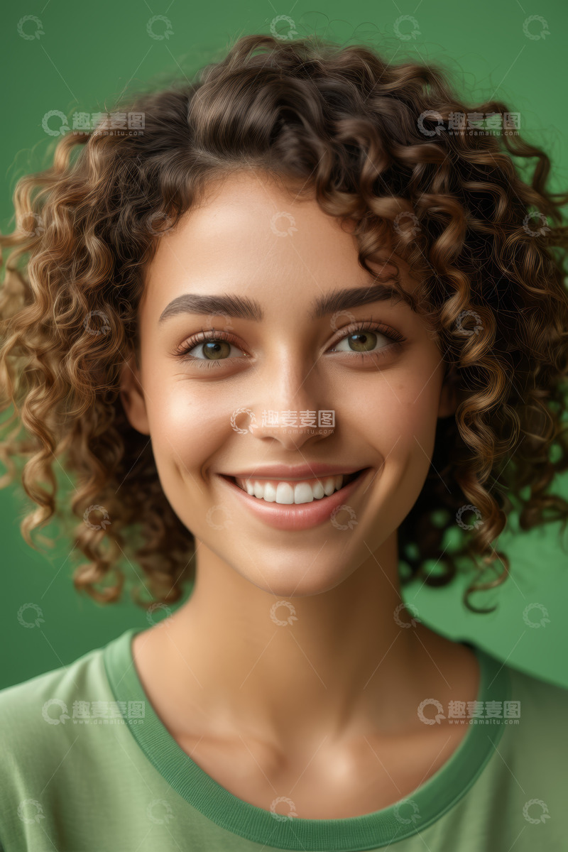 高清大图下载【趣麦麦图】微笑女性特写肖像