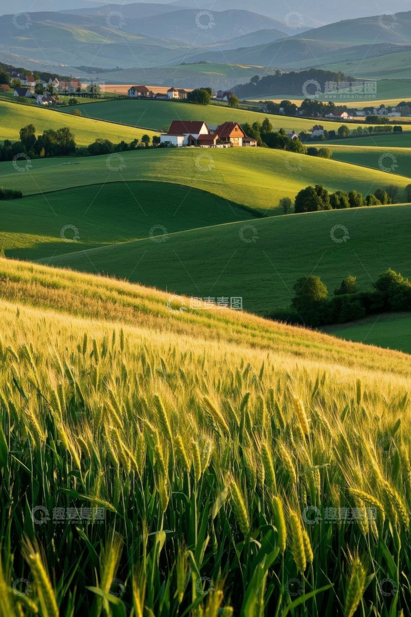 高清大图下载【趣麦麦图】田园麦田乡村风光景色