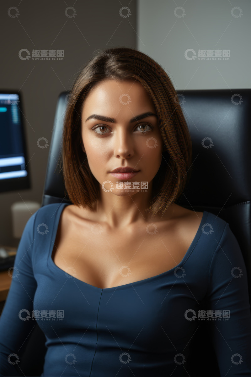 高清大图下载【趣麦麦图】办公女性正面特写