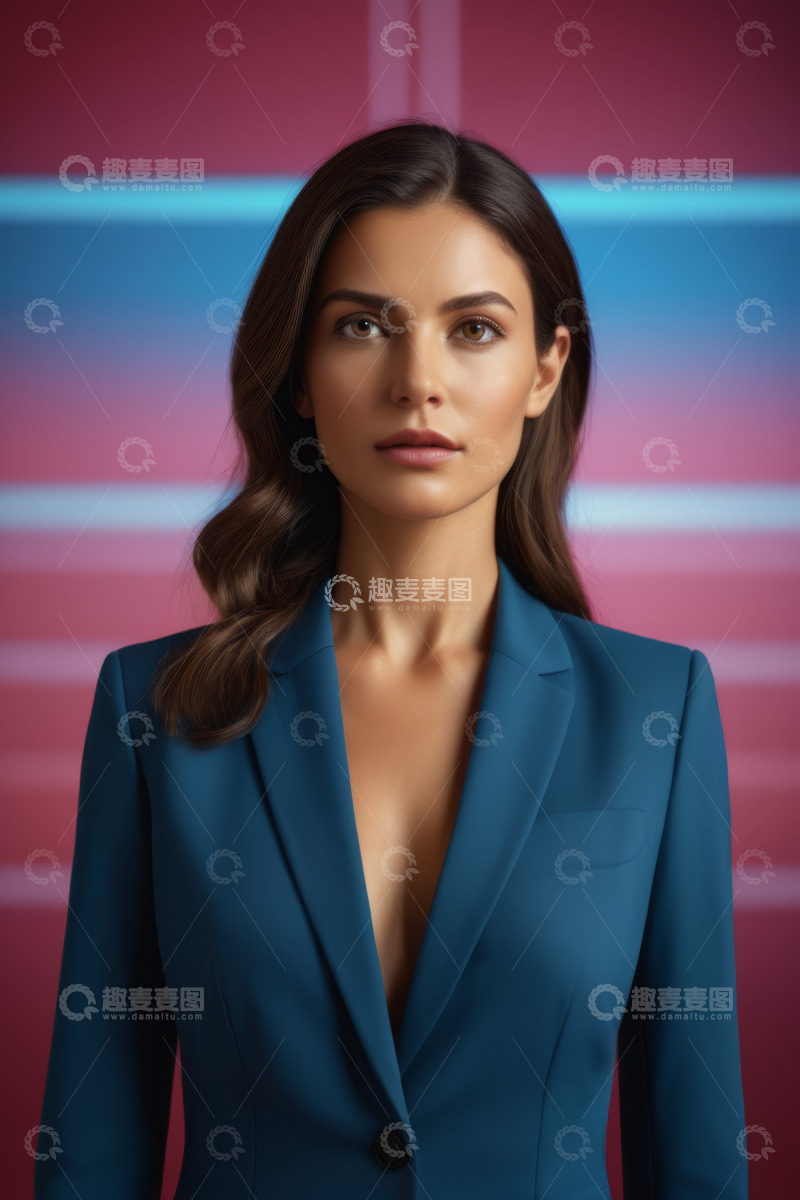 高清大图下载【趣麦麦图】身着西装的职业女性肖像