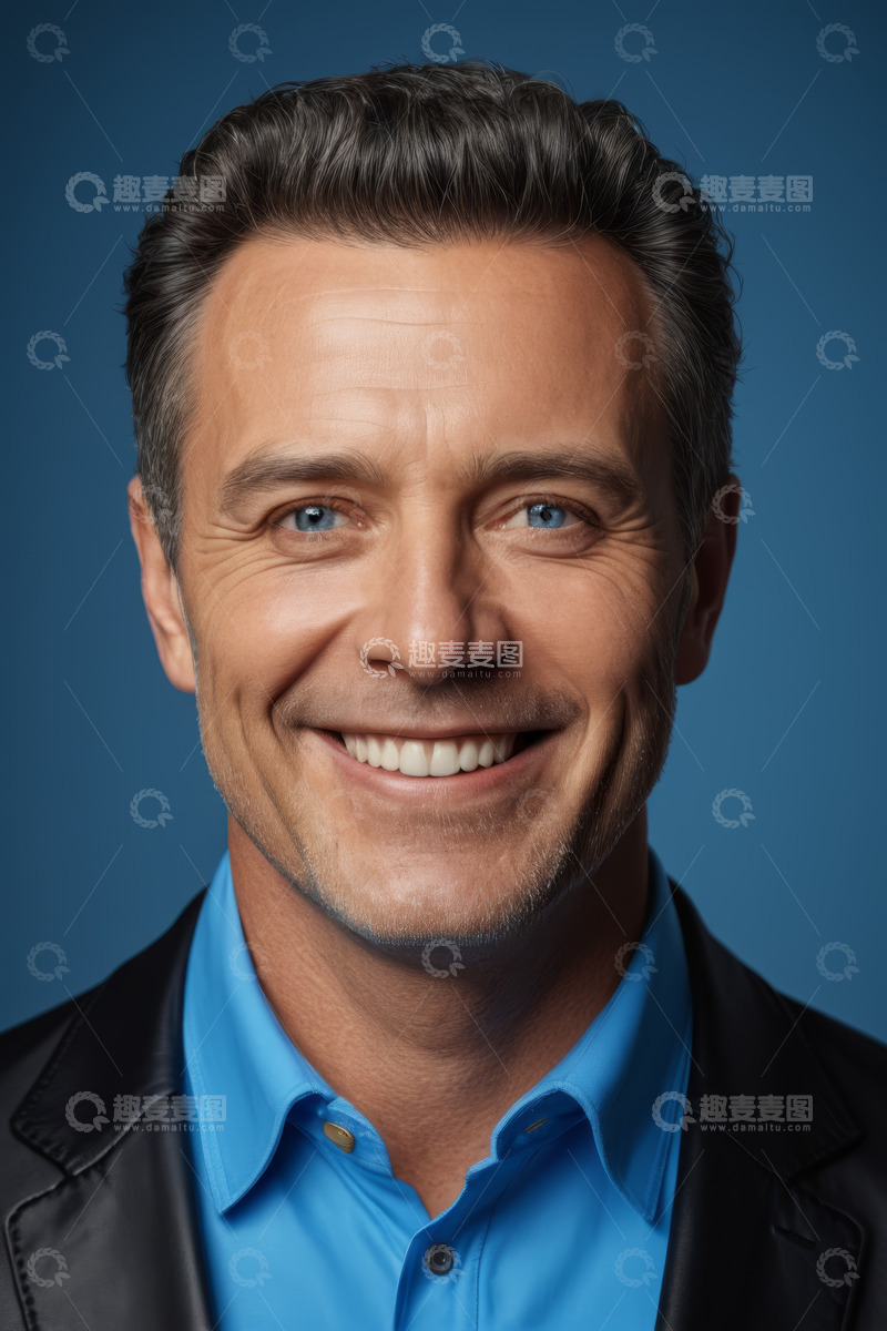 高清大图下载【趣麦麦图】微笑男士肖像特写素材
