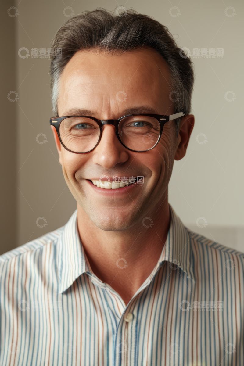 高清大图下载【趣麦麦图】微笑男士半身肖像