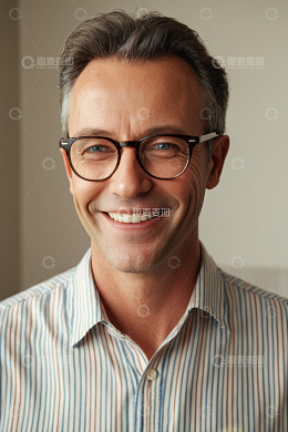 微笑男士半身肖像