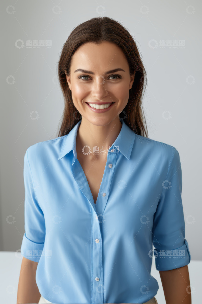 高清大图下载【趣麦麦图】微笑女性半身肖像