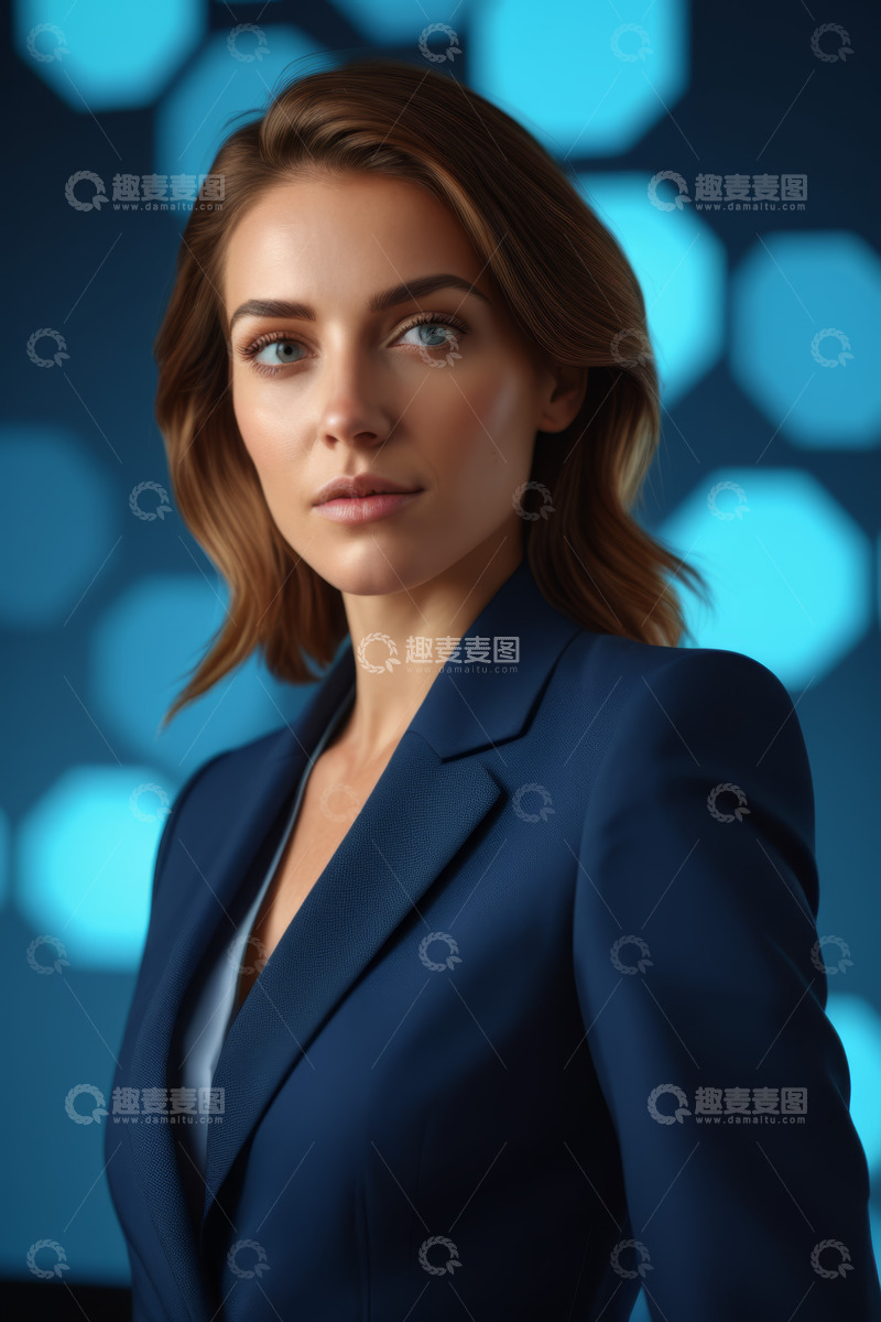 高清大图下载【趣麦麦图】职业女商人半身特写