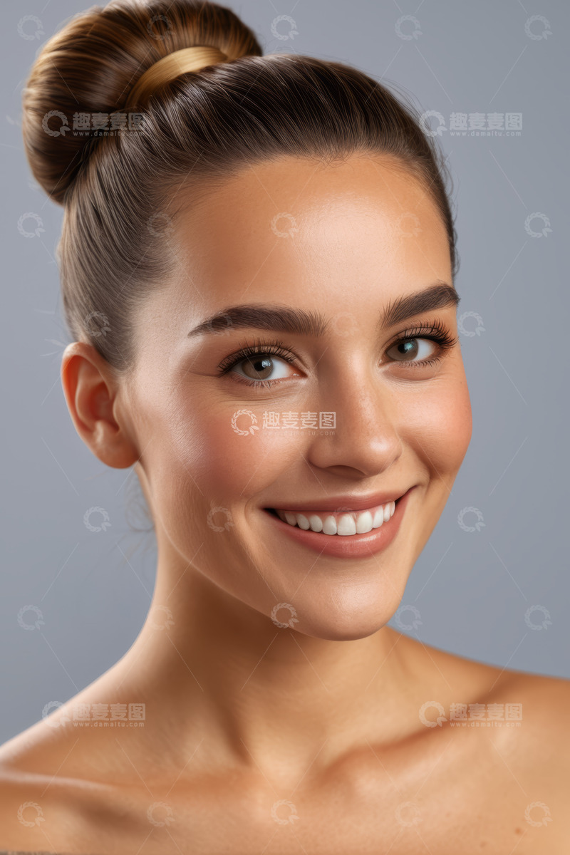 高清大图下载【趣麦麦图】微笑女人面部特写
