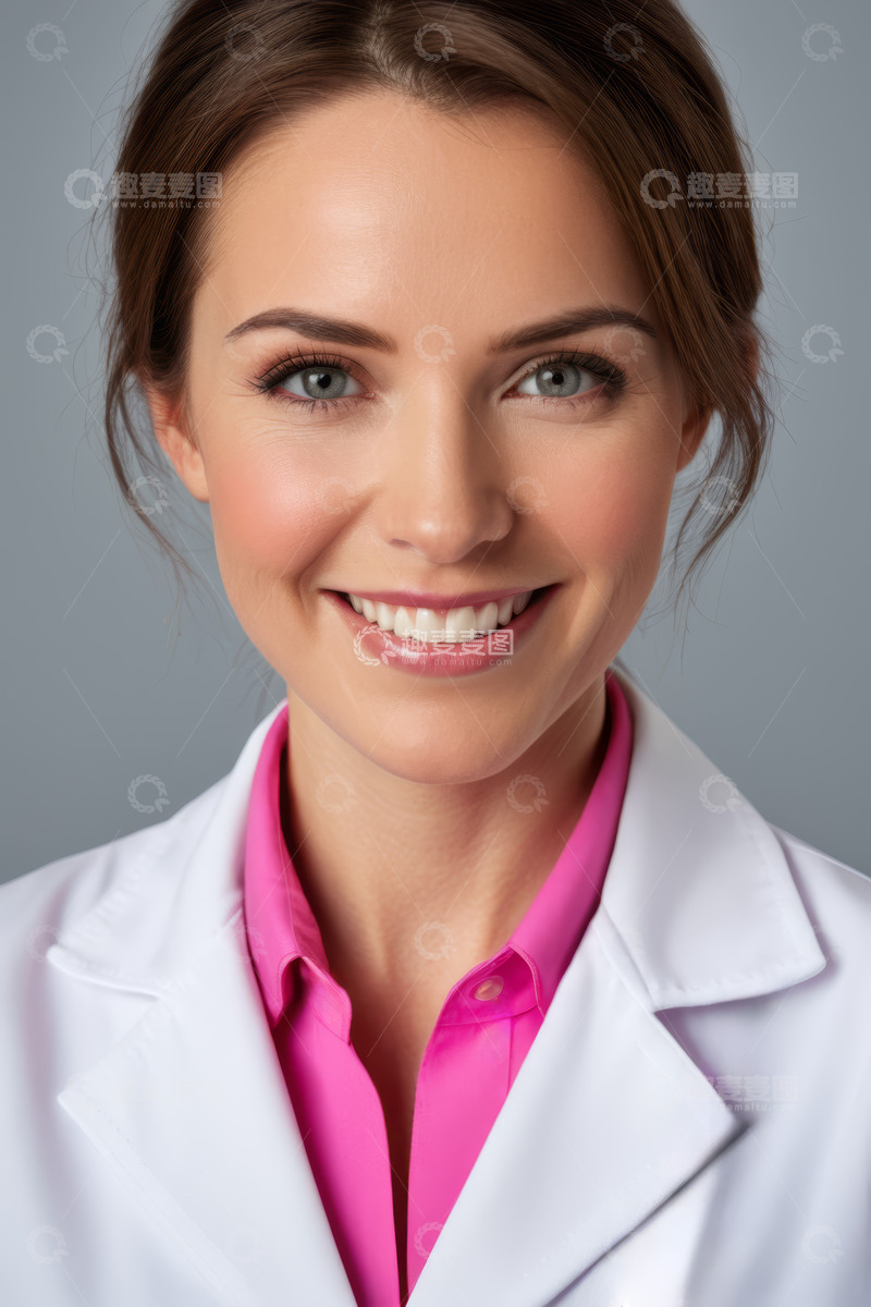 高清大图下载【趣麦麦图】微笑女医生半身特写