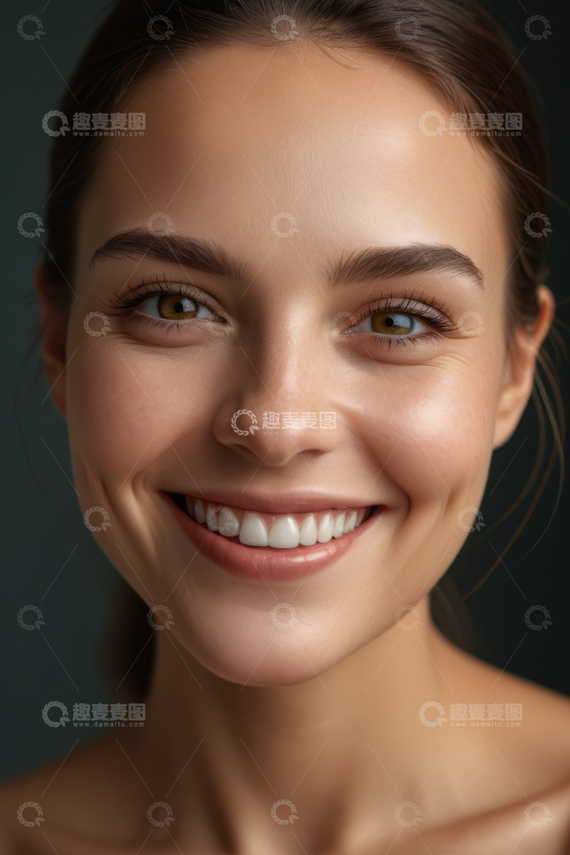 高清大图下载【趣麦麦图】微笑女性面部特写