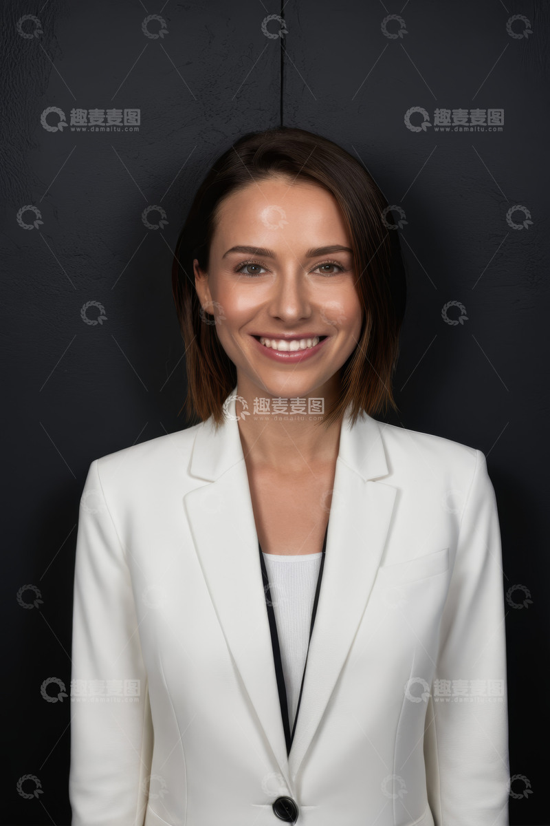 高清大图下载【趣麦麦图】微笑女商人半身肖像