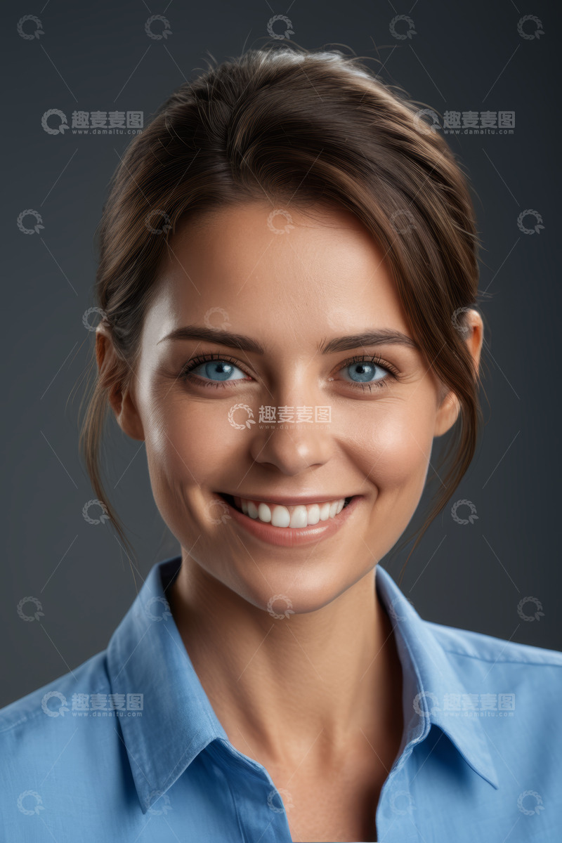 高清大图下载【趣麦麦图】微笑年轻女性肖像
