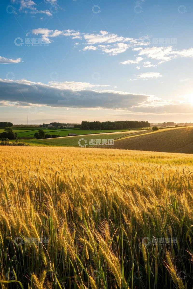 高清大图下载【趣麦麦图】金黄麦田自然风光