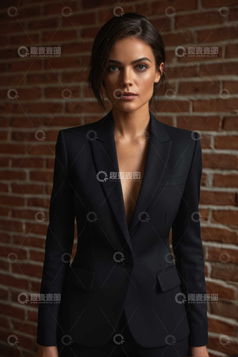 高清大图下载【趣麦麦图】身着西装的年轻女性肖像