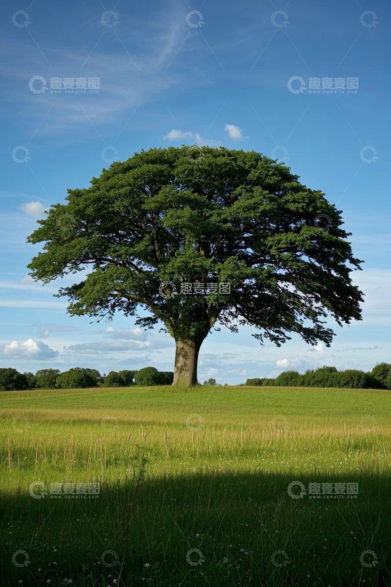 高清大图下载【趣麦麦图】草原上的独棵大树