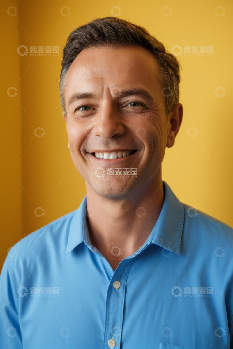 高清大图下载【趣麦麦图】微笑男士半身肖像