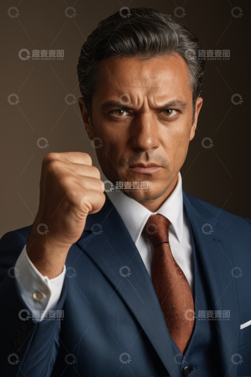 高清大图下载【趣麦麦图】西装男士握拳特写