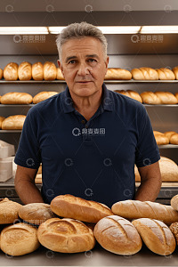 面包店内的男性工作人员