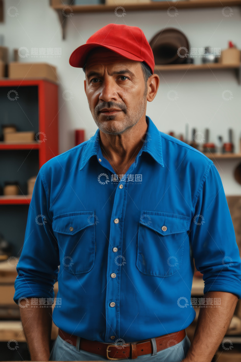 高清大图下载【趣麦麦图】车间工人工装肖像