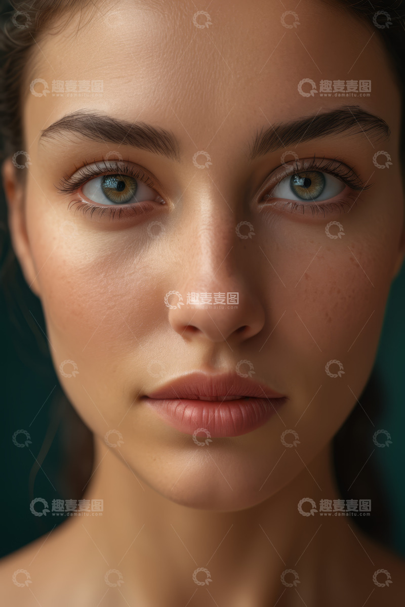 高清大图下载【趣麦麦图】女性面部特写肖像