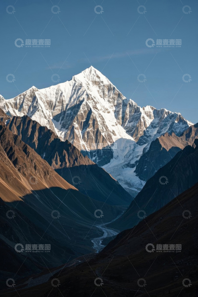 高清大图下载【趣麦麦图】雪山山谷自然风光