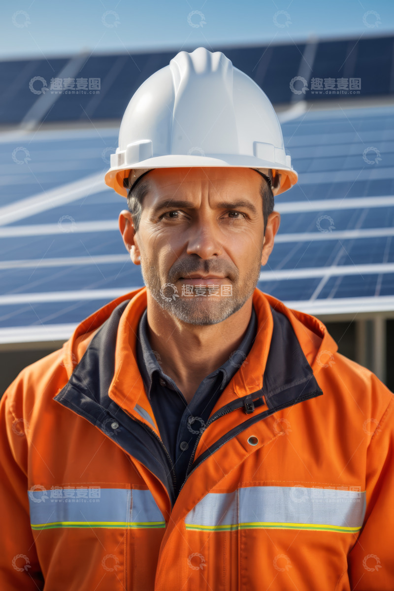 高清大图下载【趣麦麦图】太阳能工程师工作肖像