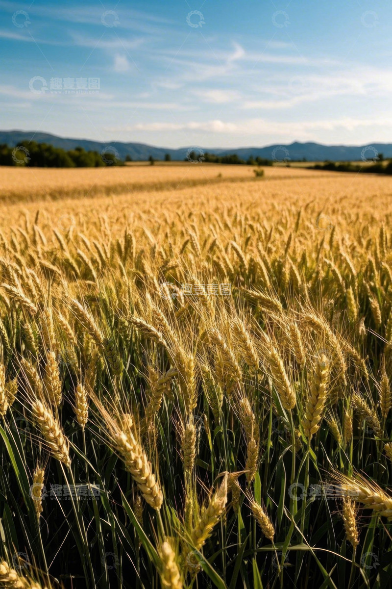 高清大图下载【趣麦麦图】广袤金黄小麦田自然风光