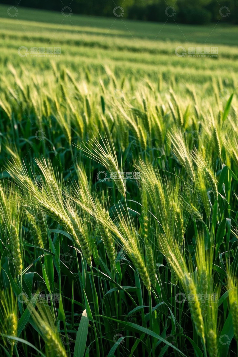 高清大图下载【趣麦麦图】阳光下的绿色小麦田
