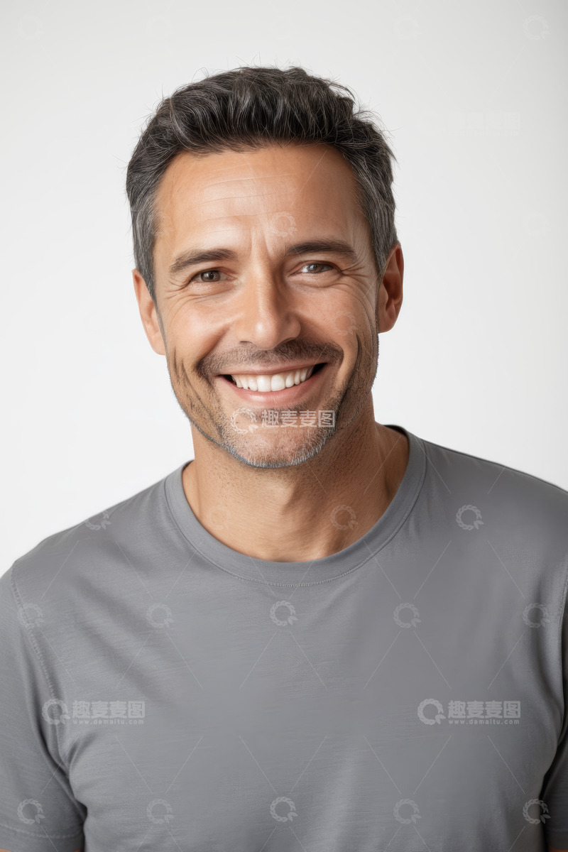 高清大图下载【趣麦麦图】微笑男士半身肖像素材