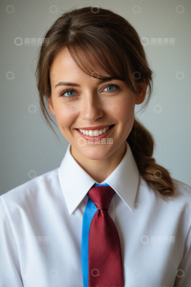 高清大图下载【趣麦麦图】微笑职业女性半身肖像