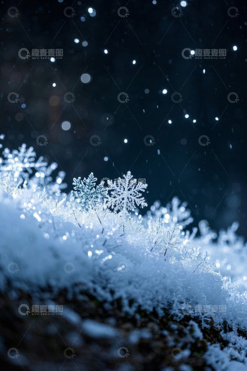 高清大图下载【趣麦麦图】微距雪花特写,冬日自然风光