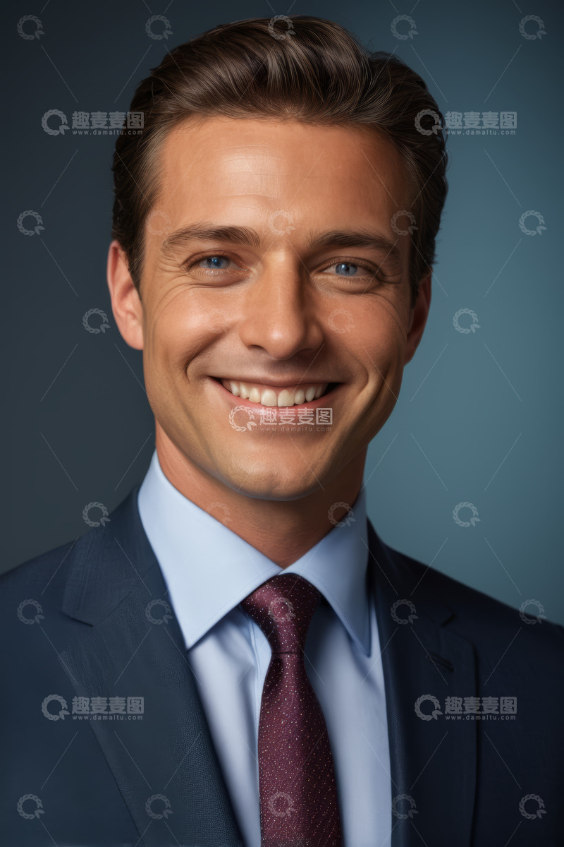 高清大图下载【趣麦麦图】西装男士微笑肖像