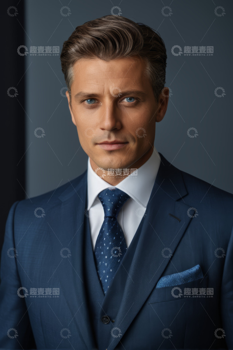 高清大图下载【趣麦麦图】身着西装的商务男士肖像