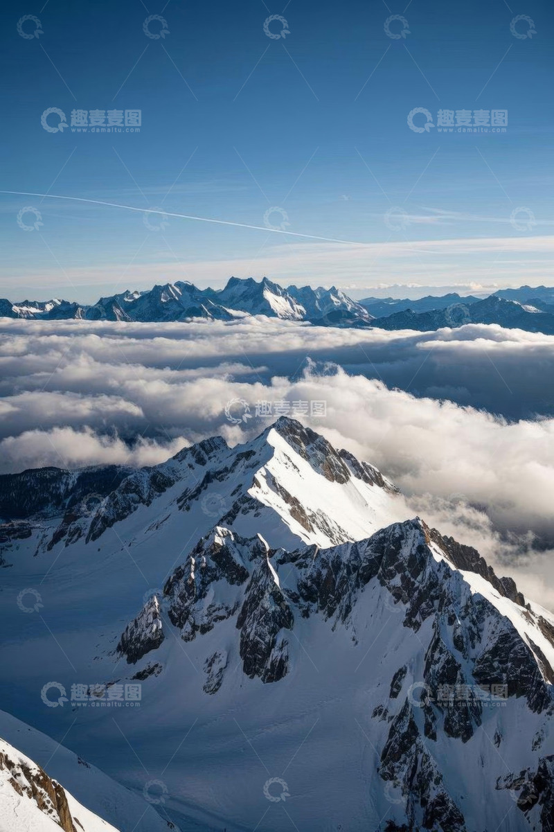 高清大图下载【趣麦麦图】雪山云海自然风光全景