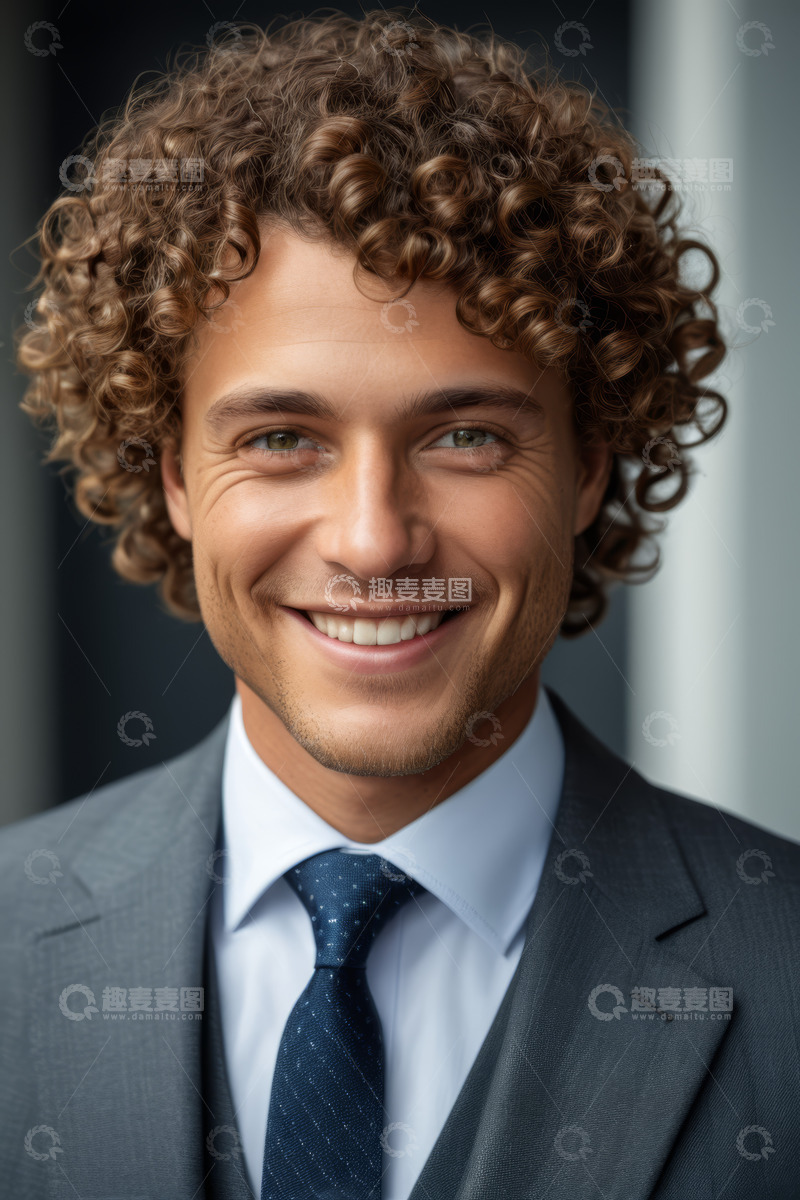 高清大图下载【趣麦麦图】微笑西装男士肖像
