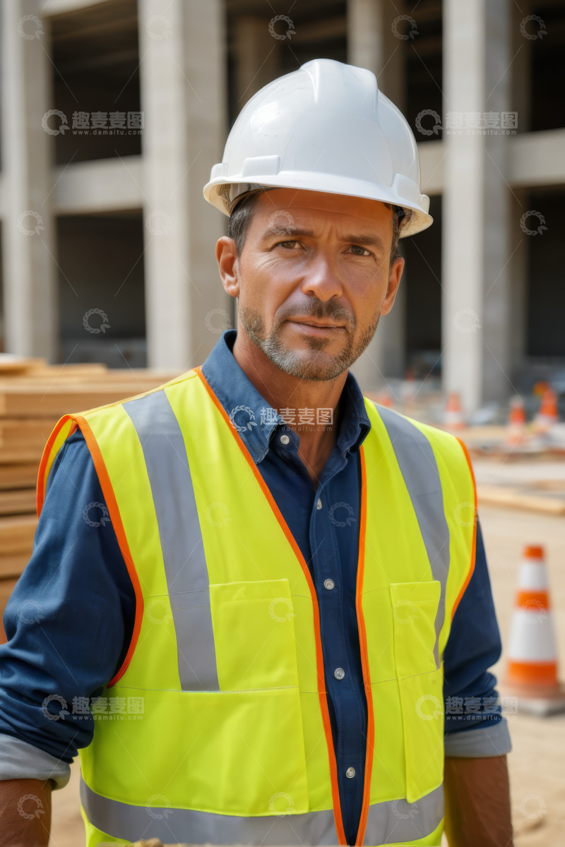 高清大图下载【趣麦麦图】工地男性工程师工作形象
