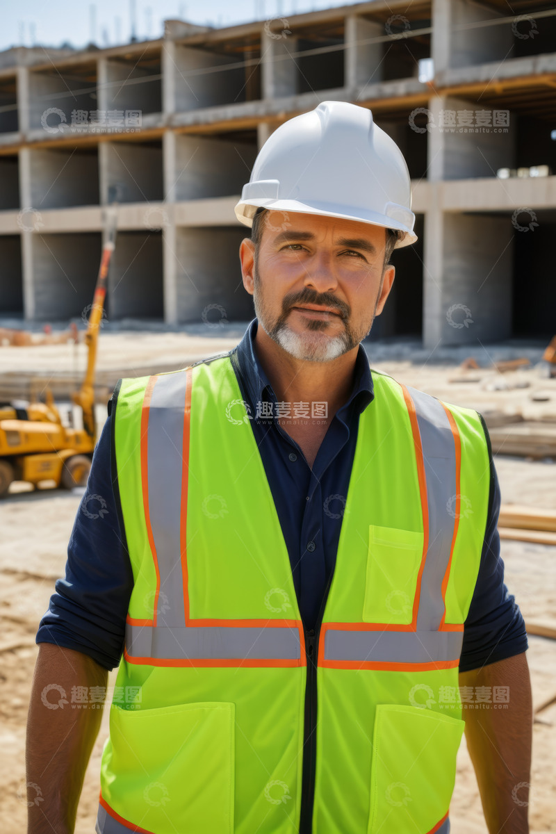 高清大图下载【趣麦麦图】建筑工地工人正面特写