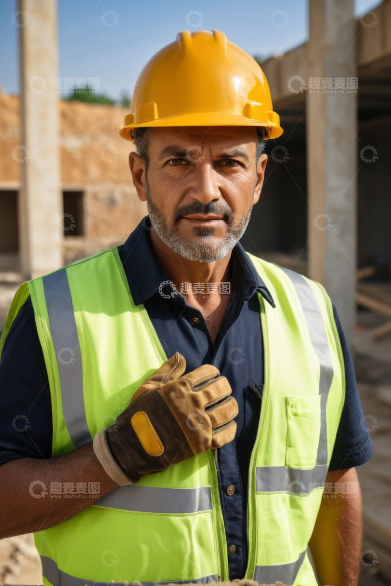 高清大图下载【趣麦麦图】建筑工地工人半身像