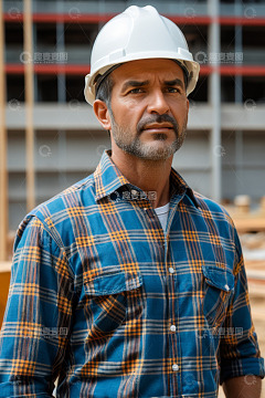 建筑工地男性工人肖像