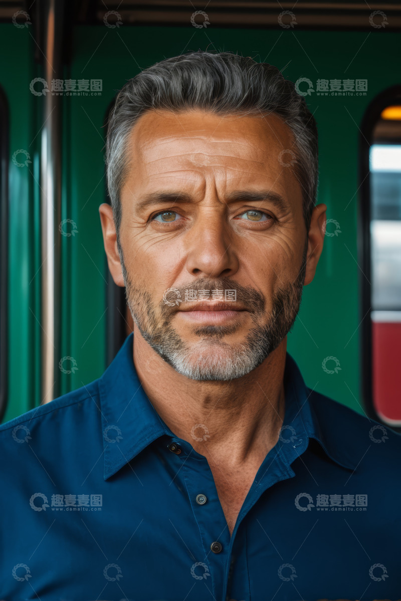 高清大图下载【趣麦麦图】成熟男人近景肖像