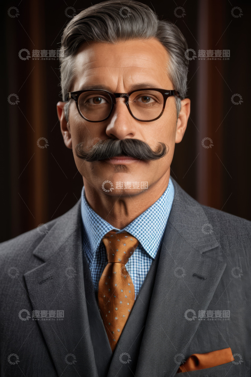 高清大图下载【趣麦麦图】商务男士正装肖像特写