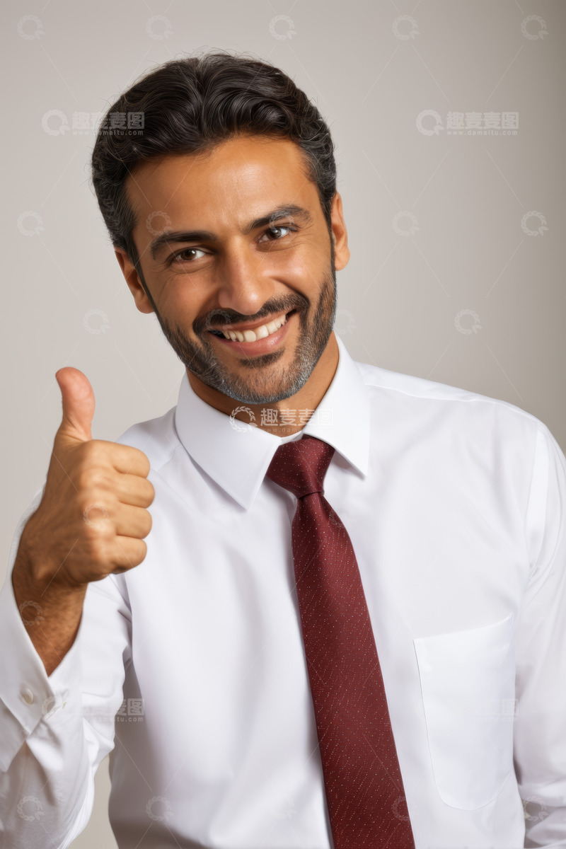 高清大图下载【趣麦麦图】商务男士微笑竖大拇指