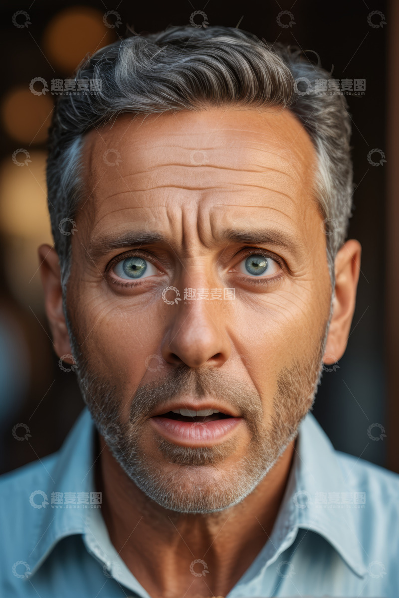 高清大图下载【趣麦麦图】中年男子面部特写