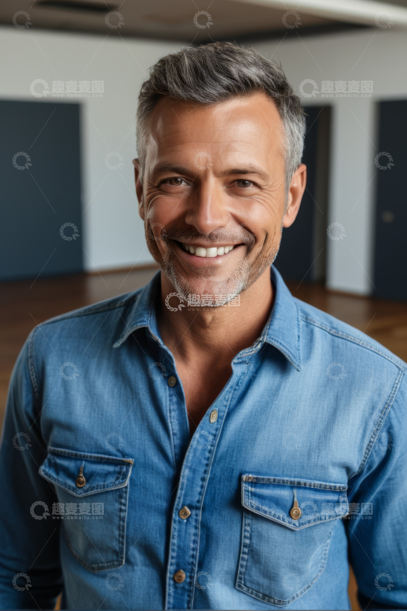 高清大图下载【趣麦麦图】微笑成熟男性肖像