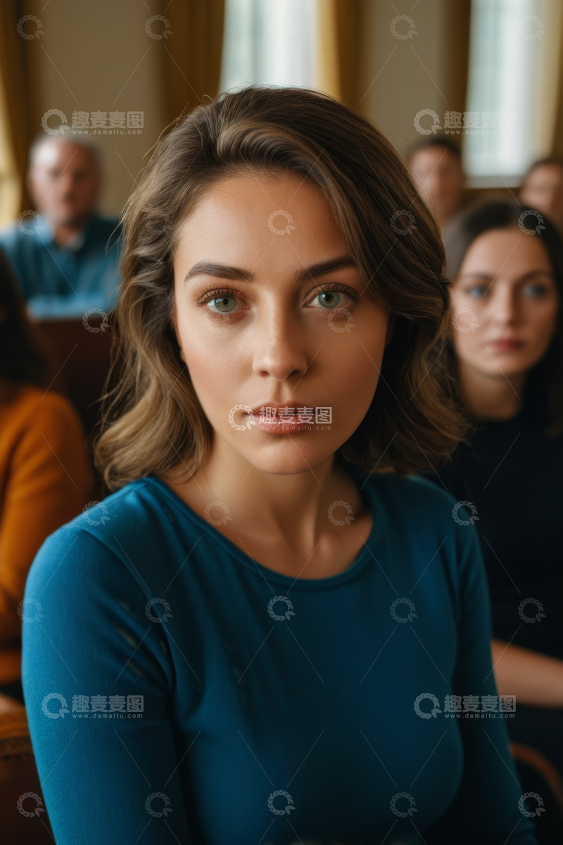 高清大图下载【趣麦麦图】前排女士及后排人群特写