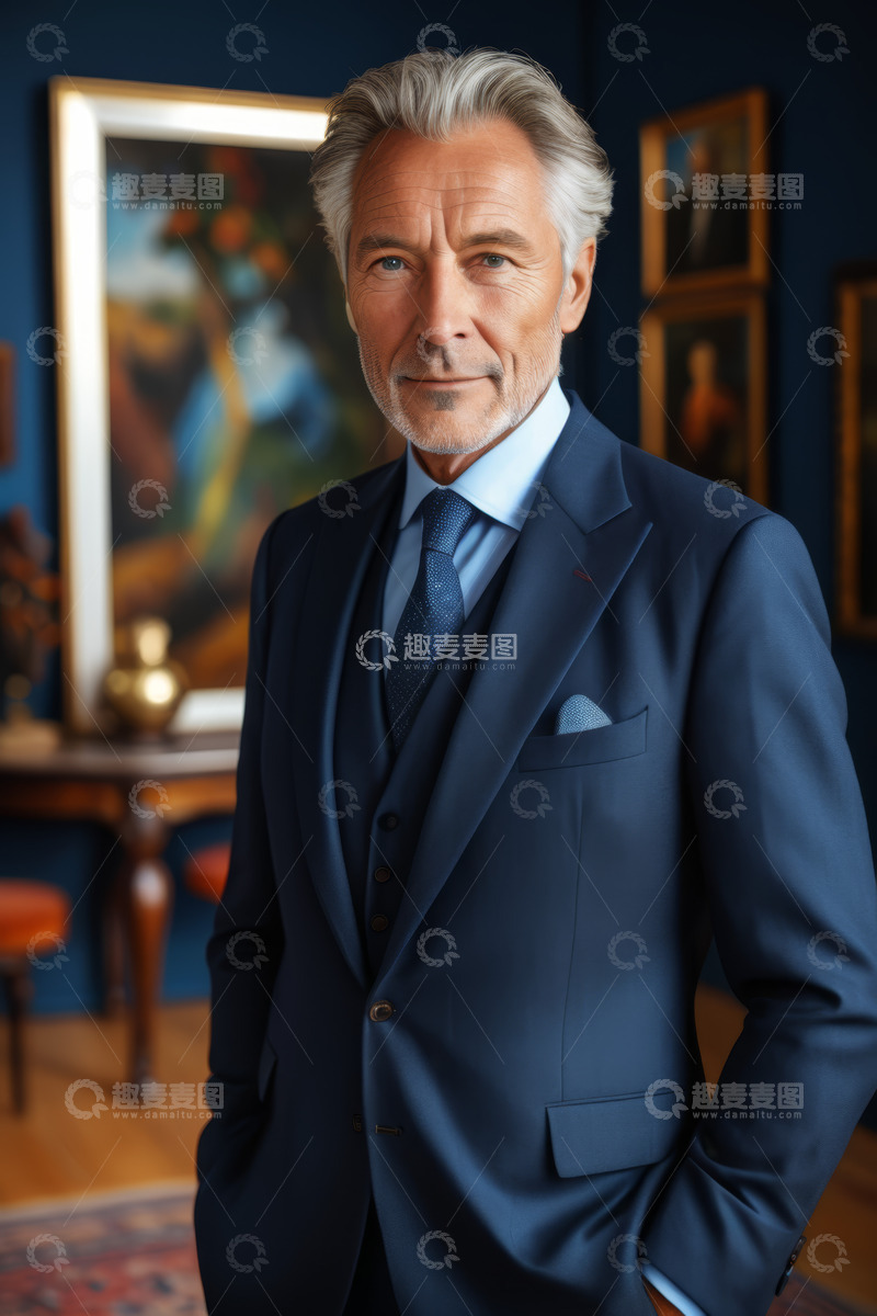 高清大图下载【趣麦麦图】西装男士室内肖像